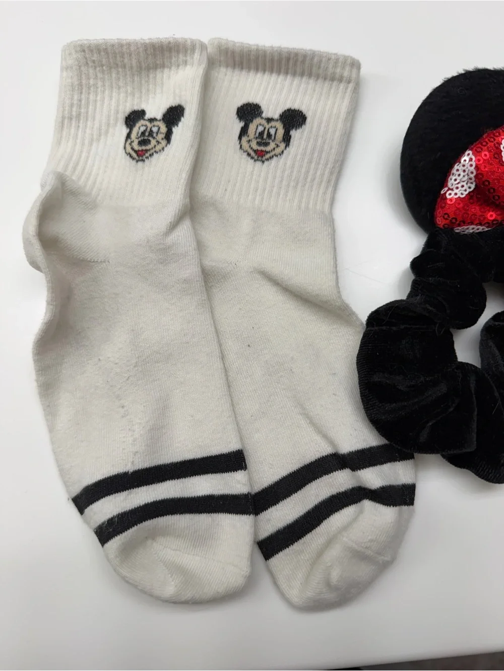 Mickey Mouse Socks and Hair Scrunchie